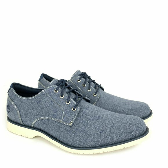 TIMBERLAND MEN\'S WOODHULL DENIM CANVAS OXFORD SHOES A1XRZ SIZE : 7